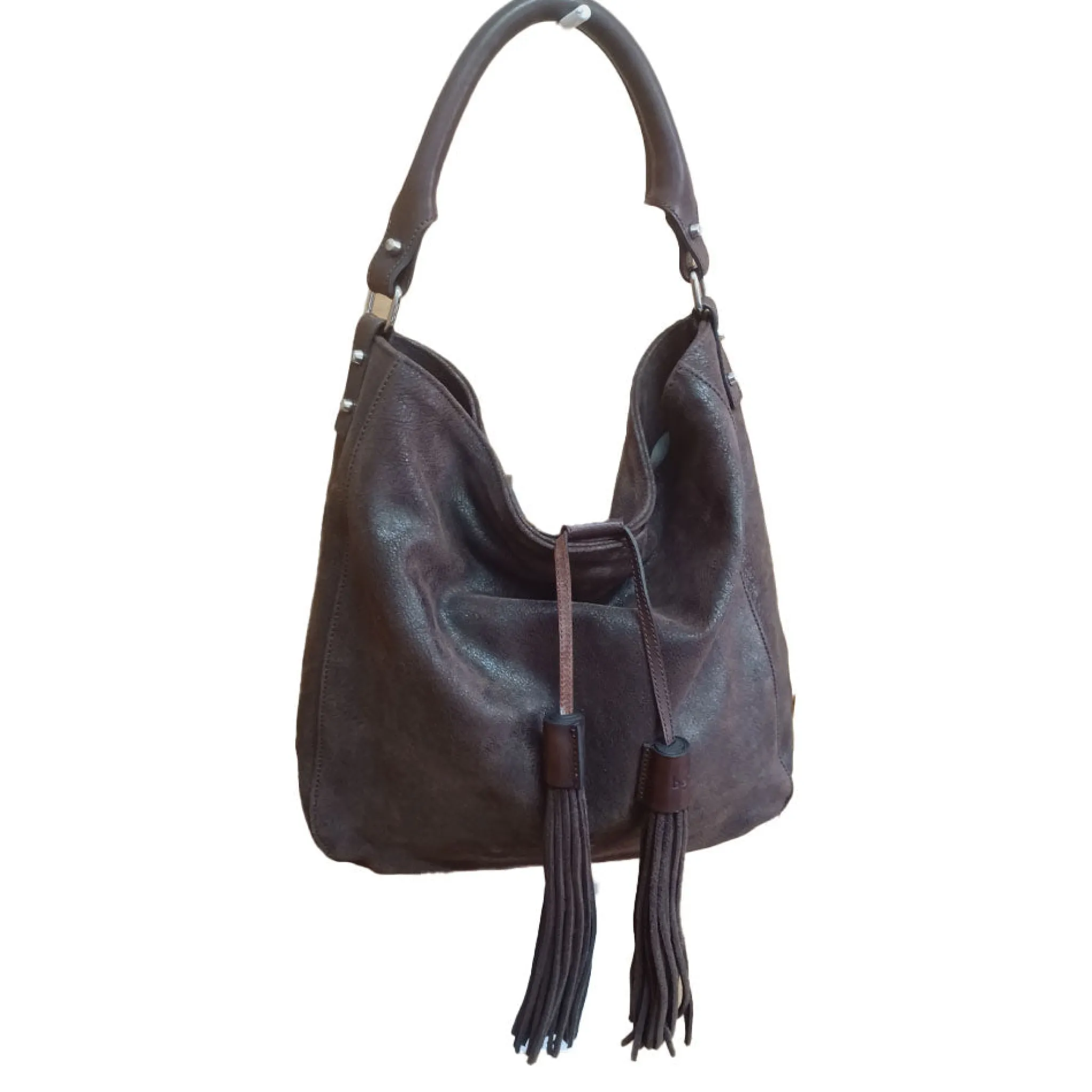 Maison Berthille Cabas & Grands Sacs À Main>Sac en Cuir Vieilli Marron | Porté Épaule | Hermine