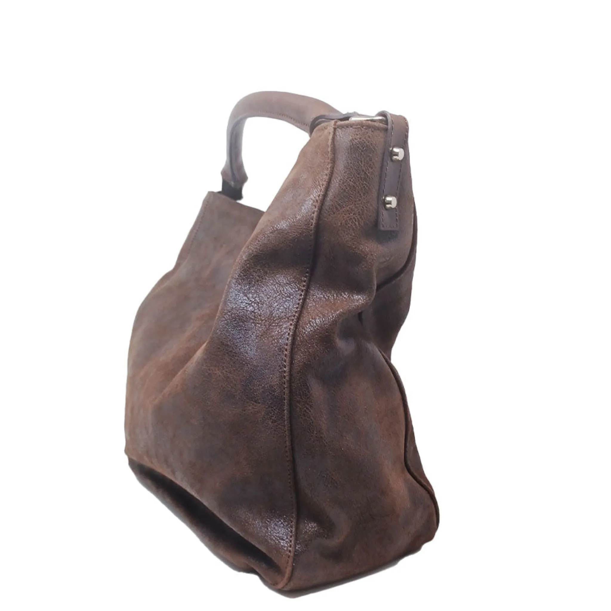 Maison Berthille Cabas & Grands Sacs À Main>Sac en Cuir Vieilli Marron | Porté Épaule | Hermine